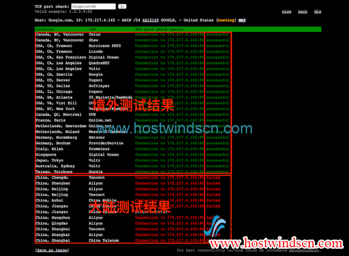 Hostwinds端口连通性检测